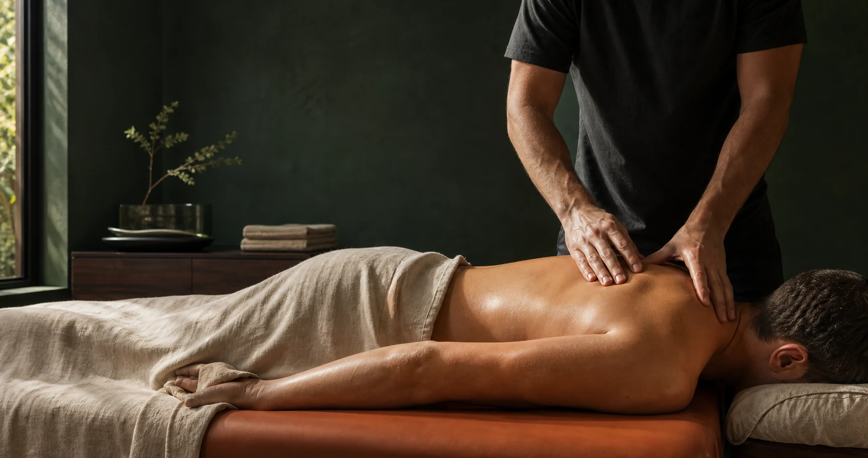 Professional targeted massage in a modern recovery studio